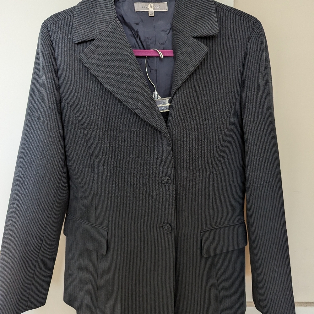 Grey Blazer With Skirt Suit